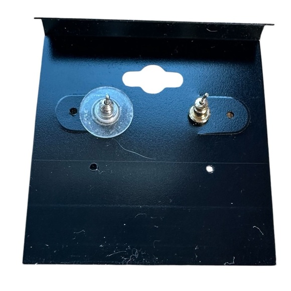 Vintage Silver-Tone Textured Bead Dangle Stud Earrings - Picture 3 of 3